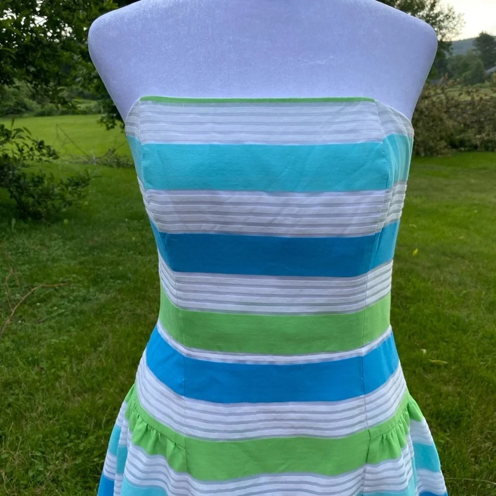 Lilly Pulitzer Jordan Strapless Dress Multi Colored Stripe - Picture 5 of 9